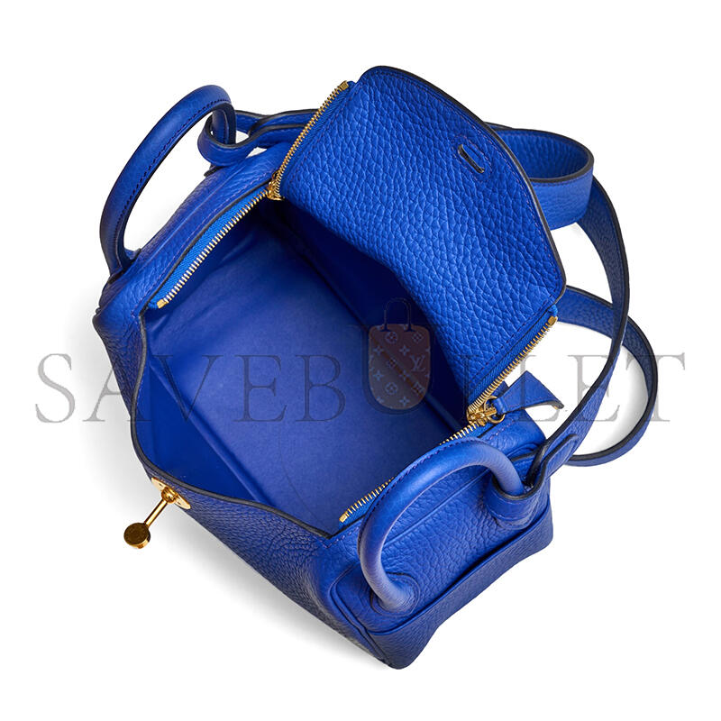 HERMÈS BLEU ROYAL CLEMENCE MINI LINDY GOLD HARDWARE H079086CCO8 (19*12.5*9cm)